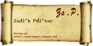 Zsák Péter névjegykártya
