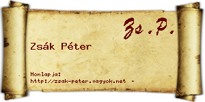 Zsák Péter névjegykártya